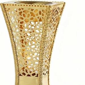 Brûleur à Bakhoor en métal doré de luxe avec motif étoile islamique, grand encensoir en forme de sablier pour la décoration du Ramadan et de l'Aïd - Product Image 2