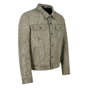 Chaqueta de Cuero Estilo Camionero para Hombre, Diseño Vintage Gris Desgastado, Ropa Exterior Clásica Informal, Proveedor de Marca Privada OEM ODM - Product Image 3