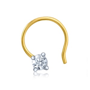 GLEAMORA ENTERPRISE Flower Shape Brilliant Cut Lab Grown Diamond <b>Nose</b> Pin 18K Yellow <b>Gold</b> Plated Luxury <b>Stud</b> Women's Everyday - Product Image 2