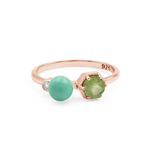 <b>Indian</b> Supplier Solid 925 Sterling Silver Turquoise Ball Peridot Gemstones <b>Ring</b> Minimalist Style Everyday Wear Fine <b>Ring</b> Jewelry - Product Image 4