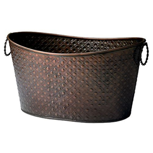 Most Popular Round Shape Galvanized Metal Wine Cooler Ice Bucket Wood Handle High Quality Party Use Classic Style Eco-Friendly - Product Image 2