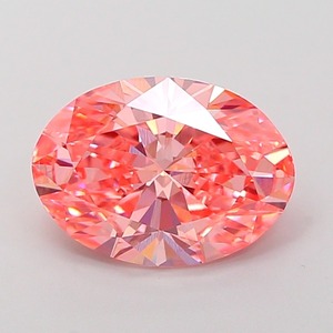 Diamant CVD rose vif fantaisie de forme ovale de luxe, cultivé en laboratoire, 3,03 carats, clarté VVS2, polissage excellent, diamant non monté pour bijoux - Product Image 1
