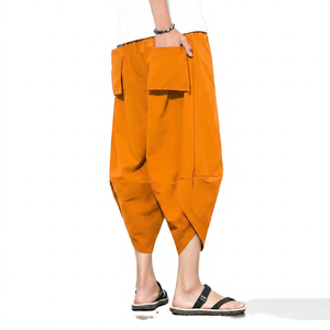 Pantalones de Algodón para Hombre, Diseño Personalizado, Casuales, con Cordón, Cintura Elástica Alta, Ligeros y Holgados - Product Image 6
