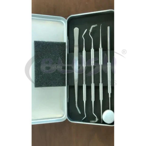Kit d'hygiène dentaire avec détartreur, grattoir dentaire, miroir buccal et pince, 5 pièces/boîte, par Blush Surgical - Product Image 2