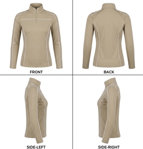 Camiseta Térmica de Equitación para Mujer, Transpirable, Elástica, con Cierre de Cremallera de un Cuarto, para Montar a Caballo - Product Image 1
