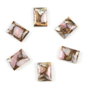Ópalo Rosa Natural AAA, Cobre, 10x14mm, Rectangular, Parte Posterior Plana, Cabujón Calibrado, Gema Suelta para Fabricación de Joyería, Suministro al por Mayor - Product Image 1