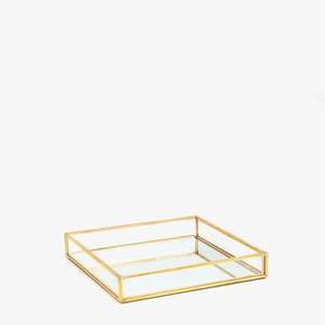 Plateau décoratif de luxe en verre et métal doré, miroir, pour parfums, bijoux, organiseur de table basse, plateau de service, décoration intérieure, cadeau - Product Image 4