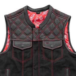 49/51 Wolf Pack - Chaleco de Motocicleta de Cuero/Lona para Hombre (Edición Limitada) - Product Image 2