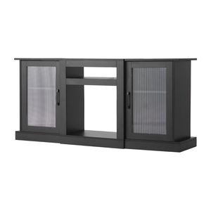Centro de Entretenimiento Moderno, Mueble para TV de hasta 65 Pulgadas, Gabinete de Madera con Puertas de Vidrio y Tira de Luz - Product Image 5