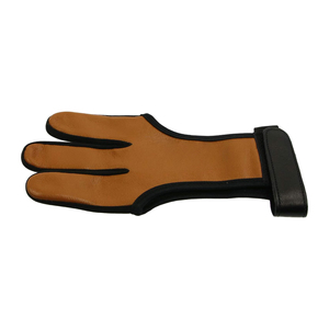 Gants de tir à l'arc en cuir à 3 doigts, gants de protection durables avec sangle réglable pour la chasse et l'entraînement OEM - Product Image 3