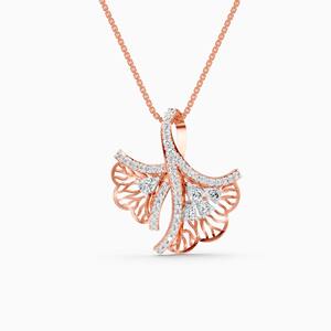 Colgante Butterfly Grace con diamante cultivado en laboratorio de 0.75 quilates en oro amarillo, blanco y rosa de 9 quilates - Product Image 1
