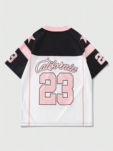 เสื้อเจอร์ซีย์อเมริกันฟุตบอลทรงบ็อกซี่ คอวี พิมพ์ลายแบบซับลิเมชั่น แฟชั่นสตรีทแวร์ ไซส์ใหญ่ สำหรับผู้ชาย เนื้อผ้าโพลีเอสเตอร์ระบายอากาศได้ดี 240GSM - Product Image 3