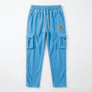 Heavyweight Cotton Fleece Men Cargo Sweatpants Relaxed Fit <b>Drawstring</b> Joggers Casual Outdoor Utility Pocket Track Pants - Product Image 1