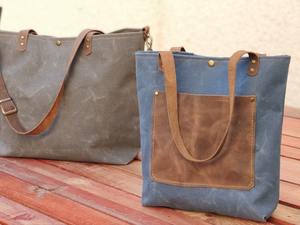 Sac fourre-tout en toile et cuir imperméable, sac à main vintage, sac de voyage, sac de travail, sac de shopping, grande capacité, LCTB-0012 - Product Image 3