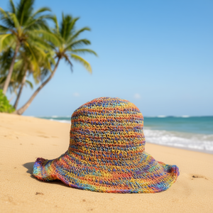 Chapeau promotionnel en chanvre tie-dye arc-en-ciel - Product Image 3