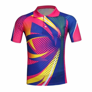 เสื้อเทนนิสชายทรงเข้ารูป แห้งเร็ว สำหรับเล่นเทเบิลเทนนิส พร้อมลายพิมพ์ดิจิทัลบนผ้าทอ เหมาะสำหรับทีมแบดมินตันและเทนนิส - Product Image 6