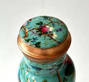 Botella de agua de cobre con diseño de rama de flor de cerezo, botella reutilizable con estampado azul cielo, decorativa, para viajes, oficina, cocina - Product Image 2