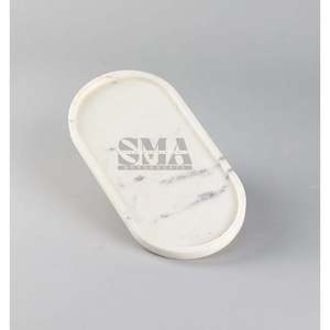 Elegante plato de mármol blanco bandeja para servir bandeja de almacenamiento de accesorios - Product Image 2