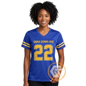 เสื้อยืดผู้หญิง GREEK TREASURES Sigma Gamma Rho สำหรับชมรมนักศึกษา ลำลอง ใส่สบายช่วงฤดูร้อน คอวี แขนครึ่งตัว ระบายอากาศได้ดี เป็นมิตรกับสิ่งแวดล้อม ป้องกันรอยยับ - Product Image 5