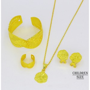 Adjustable Gold Plated Children's Fashion Jewelry Set Beautiful Pendant Necklaces for <b>Kids</b> Girls Accessory Combo Jewelry Girls - Product Image 3