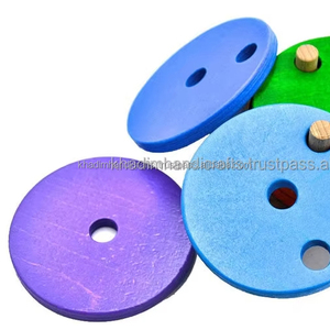 Kits coloridos de madera con forma redonda para hacer marionetas, juegos de teatro con disfraces y alas de hadas para niños - Product Image 2
