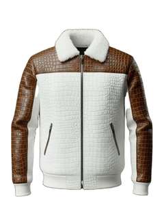 Hot Selling Handmade Embossed Genuine <b>Leather</b> Streetwear <b>Jacket</b> Unisex Premium Classic Outerwear <b>Winter</b> Designer Waterproof - Product Image 1
