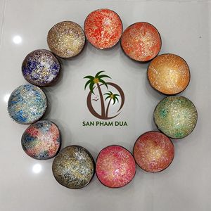 WHOLESALE DECOR BOWL NATURAL FRIENDLY COCONUT COLORED LACQUERED BOWL EGGSHELL SEASHELL MADE in VIETNAM MANUFACTURER PRICE - Product Image 2