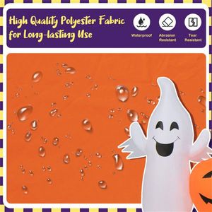 Decorazioni Gonfiabili di Halloween da Esterno 2,7m, Impermeabili in Poliestere, 5 Zucche, 2 Fantasmi, Luci LED Interne, 1 Pompa - Product Image 3