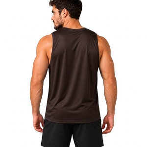 Débardeur Yiyi pour homme, col rond, ajusté, respirant, anti-humidité, ultra-doux, 100% polyester, uni, style streetwear, tricoté, 160g - Product Image 4