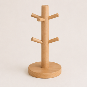 Premium Solid Wood Mug Holder <b>Tree</b> With 6 Hooks Eco-Friendly Coffee Cup Organizer Stand & Space-Saving Kitchen <b>Tabletop</b> Display - Product Image 1