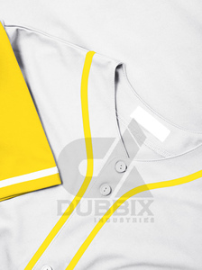 Camiseta de Béisbol Blanca Personalizada 2025 con Mangas Azules con Ribete, Uniforme de Equipo con Botones, Nombre y Número Personalizados, Estilo Profesional, Venta al Por Mayor - Product Image 6