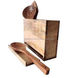 Multi-Functional Handmade Wooden Spoon Holder with <b>Tablet</b> <b>Stand</b> Premium Kitchen Utensil Organizer - Product Image 4