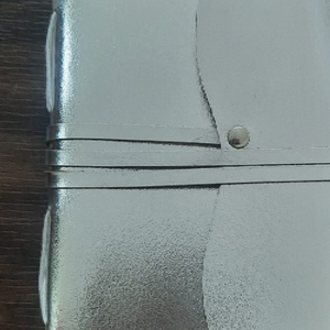 Carnet en cuir véritable avec couverture en feuille d'argent et papier ligné pour écrire, carnet fait main à prix réduit - Product Image 2