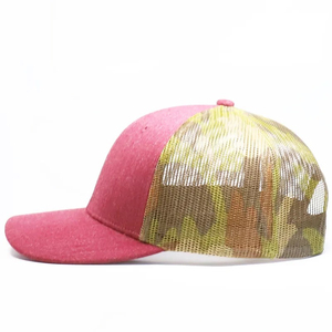 Manufactures Mesh Trucker <b>Cap</b> 6-Panel Baseball <b>Hat</b> Adjustable Contrast Color Casual Unisex Spring Summer Baseball <b>Hat</b> Unisex - Product Image 3