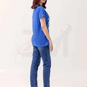 Camiseta de Algodón para Mujer, Tejido Elástico, Transpirable, Sensación Suave, Informal, Verano, Elegante, Uso Diario, Moda - Product Image 3