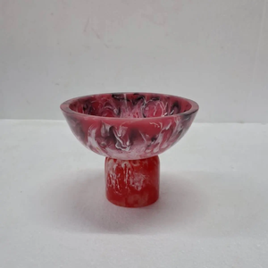Bol à salade en résine artisanale de qualité supérieure avec motif marbré aqua pour hôtel, buffet, restaurant, cuisine et mise en scène de table élégante - Product Image 6