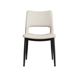 Juego de 2 Sillas de Comedor Modernas Minimalistas de Cuero PU Blanco con Respaldo Cómodo y Soporte de Patas Metálicas para Restaurantes - Product Image 6