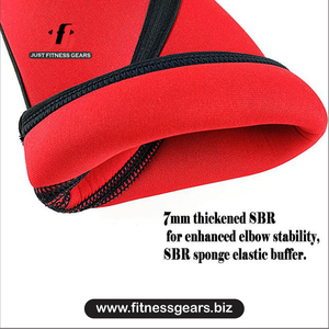 Genouillère en néoprène noir avec bordure rouge, à enfiler, compression, soutien, respirante, protection universelle unisexe toutes saisons - Product Image 6
