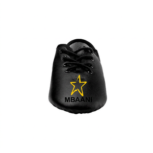 Chaussures de danse jazz MBAANI, noires, dessus en PU, talon plat, lacets, unisexes, semelle souple, chaussures de danse jazz pour femmes, entraînement de ballet. - Product Image 3