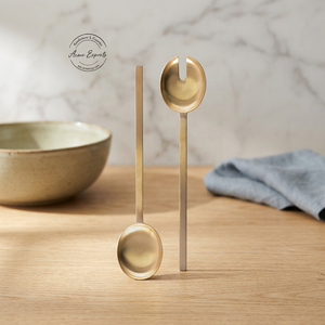 Juego de Servidores de Ensalada de Latón Acme Exports, Mango Largo, Diseño Elegante, Acabado Duradero, para Mesa de Comedor y Cocina - Product Image 1