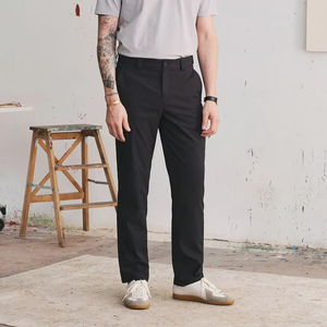 Pantalones Casuales para Hombre con Bolsillos Laterales, Cintura Media, Cierre de Botones, Frente Plano, Estilo Primavera - Product Image 6
