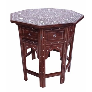Handcrafted Acacia Wood Hexagonal Floor Vase Mixed Wood Inlay Traditional Design Durable Decorative Wholesale - Product Image 1