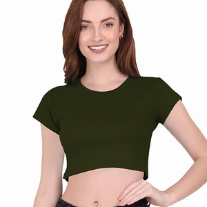Camiseta Corta Blanca para Mujer, Cuello Redondo, Manga Corta, Felpa, Informal, con Estampado Puff, Antiarrugas, Transpirable, para Primavera y Verano - Product Image 1