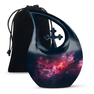 Urne funéraire en forme de larme de papillon bleu pour urne gravée de cendres humaines pour urne masculine adulte avec sac en velours gratuit - Product Image 6
