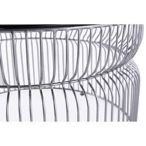 Tavolino da Caffè CT901 Moderno Contemporaneo con Base in Metallo e Piano in Vetro Temperato Colorato da 30 Pollici per Soggiorno - Product Image 4