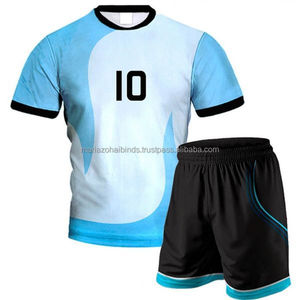 Conjunto de Uniforme de Fútbol - Manga Corta 100% Algodón de Secado Rápido Personalizable Unisex para Adultos - Product Image 1