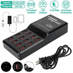 Stazione di Ricarica USB Multipla a 12 Porte 60W, Hub USB da Scrivania con Cavo di Alimentazione da 1,14m, Ricarica Rapida per iPod e iPhone, Caricatore Portatile - Product Image 4