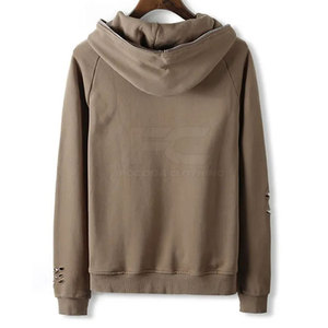 เสื้อฮู้ดดี้ผู้ชายสไตล์ดิสเทรส ยอดขายดีที่สุด บริการ OEM ผ้าฝ้าย 100% ทรงโอเวอร์ไซส์ มีกระเป๋าข้าง ราคาขายส่ง - Product Image 2