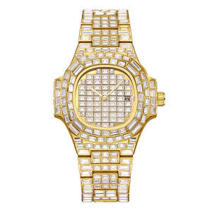 Ventes d'usine : Montre carrée à quartz entièrement sertie de diamants, montre classique à diamants d'Inde, montres hip-hop de haute qualité - Product Image 2