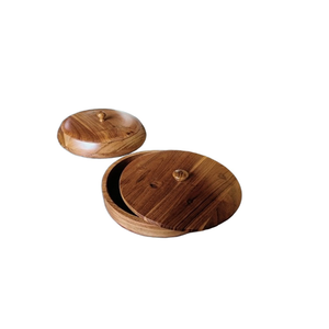 Unique Mango Wood Chapati <b>Box</b> <b>with</b> wood <b>Lid</b> & Tongs Premium Kitchen Roti Storage Luxury <b>Decorative</b> - Product Image 1